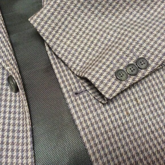 TESSUTO ITALIANO Pure Virgin Wool Blazer Sports Coat Suit Jacket 46L - Picture 3 of 8